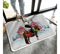 Alfombrilla De Baño Christmas Funny Farm Animals Alfombra Entrada Absorbente Doormats Antideslizante Estera De Entrada por Puerta Interior Dormitorio 40X60 CM