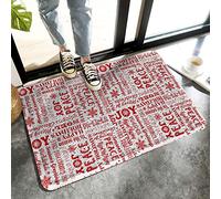 Alfombrilla De Baño Christmas Proverb Red Estera De Entrada Lavable A Máquina Felpudo Impermeable Doormats para Interior Puerta Dormitorio 40X60 CM