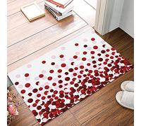 Alfombrilla De Baño Christmas Red Polka Dots Doormats Impermeable Felpudo Absorbente Estera De Entrada para Pasillo Cocina Dormitorio 40X60 CM