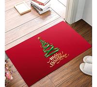 Alfombrilla De Baño Christmas Tree Ribbon Star Alfombra Entrada Atrapar Suciedad Estera De Entrada Antideslizante Felpudo para Pasillo Puerta Exterior Dormitorio 40X60 CM