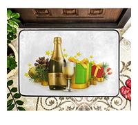 Alfombrilla De Baño Christmas Wine Gifts Pine Star Estera De Entrada Lavable A Máquina Alfombra Entrada Impermeable Felpudo por Puerta Interior Dormitorio 40X60 CM