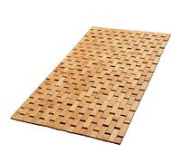 Alfombrilla de baño de bambú, 16 x 24 pulgadas, antideslizante, plegable, de bambú, ligera, rectangular, para baño, sauna, bañera, spa y escalones de bañera, alfombrilla de baño de madera, alfombrilla