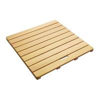 Alfombrilla de baño de bambú antideslizante, alfombrilla de madera ecológica con diseño de diamante para baño y ducha al aire libre, ideal para decoración moderna del hogar, 80 x 80 cm