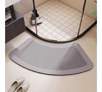 Alfombrilla de baño de diatomita, de secado rápido, antideslizante, para ducha interior, fácil de limpiar, diseño curvado para ducha de esquina, alfombra absorbente de tierra de diatomeas