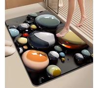 Alfombrilla de baño de diatomita, de secado rápido, súper absorbente y antideslizante, para ducha e inodoro, tierra de diatomeas natural, resistente a las manchas, fácil de (80 x 120 cm, 4)