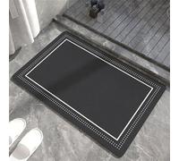 Alfombrilla de baño de diatomita súper absorbente, de secado rápido, cuadrada, color negro, 80 x 120 cm, ecológica, antideslizante, ideal para uso en baño y cocina