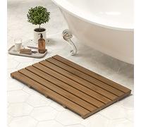 Alfombrilla de baño de Madera de bambú para Ducha de Lujo, Antideslizante, Impermeable, para Uso en Interiores o Exteriores (Nogal, 31.3 x 18.1 x 1.5 Pulgadas)