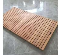 Alfombrilla de baño de madera de teca personalizable, grande de 44 a 20 pulgadas, antideslizante, con agujero de drenaje para spa, sauna, patio, caravana, bañera de hidromasaje, duradera y elegante