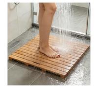 Alfombrilla de baño de madera para ducha, almohadilla de pie de baño, tabla de drenaje calada, pedal de suelo para maceta de puerta