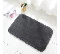 Alfombrilla de baño de microfibra antideslizante súper absorbente para baño, ducha, cocina, entrada, lavable a máquina, color gris, 60 x 40 cm, suave y cómodo de secado rápido