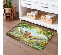 Alfombrilla de baño de secado rápido con diseño de árbol de limón, bonita hamaca para perro, absorbente, antideslizante, alfombra de baño lavable floral de primavera para baño, inodoro, baño