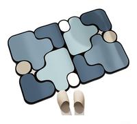 Alfombrilla de baño de tierra de diatomeas con rápida absorción de humedad y secado rápido, antideslizante y patrón de rompecabezas para añadir estilo y seguridad al baño (50 x 80 esmeralda)