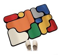 Alfombrilla de baño de tierra de diatomeas con rápida absorción de humedad y secado rápido, antideslizante y patrón de rompecabezas para añadir estilo y seguridad al baño (50 x 80 pulgadas)