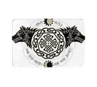 Alfombrilla De Baño Deux Loups De La Mythologie Nordique Felpudo Exterior Antideslizante Lavable A Máquina Tapete Mascotas, para Cocina, Salon, Bañera, 40x60cm