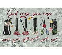 Alfombrilla De Baño Dios Peluquero Dice Que Eres Un Salón De Belleza Alfombra Baño Personalizado Antideslizante Alfombra Limpia, para Dormitorio, Terraza, Bañera, 40x60cm