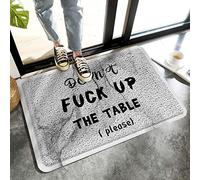 Alfombrilla De Baño Don't Fuck Up The Table (Please) Vintage Wood Board Texture Alfombra Entrada Absorbente Estera De Entrada Impermeable Felpudo por Puerta Dormitorio Interior 40X60 CM