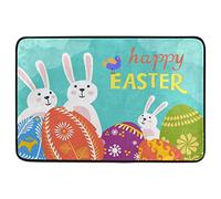 Alfombrilla De Baño Easter Bunny Eggs Hunt Cute Animal Bird Alfombra Entrada Cuidado Fácil Doormats Lavable A Máquina Estera De Entrada por Puerta Dormitorio Interior 40X60 CM