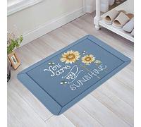 Alfombrilla De Baño Eres Mi Girasol del Sol, Abeja Azul Alfombra Baño Microfibra Absorbente Alfombra Limpia, para Puerta, Terraza, Cocina, Salon, 40x60cm