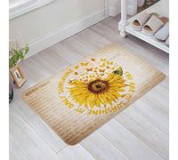 Alfombrilla De Baño Eres Mi Sol Girasol Butterfly Retro Felpudo Exterior Lavable A Máquina Antideslizante Tapete Mascotas, para Interior O Exterior, Bañera, Cocina, Puerta, 40x60cm