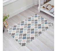 Alfombrilla De Baño Estampado Geométrico Retro Marroquí Azul Índigo Alfombra Baño Personalizado Microfibra Alfombra Limpia, para Cocina, Pasillo, Ducha, Salon, 40x60cm