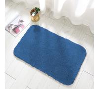 Alfombrilla de baño extra grande de microfibra antideslizante, súper absorbente, lavable a máquina, para baño, ducha, cocina, entrada, color azul, 90 x 60 cm