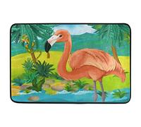 Alfombrilla De Baño Flamingo Wild Animals Doormats Lavable A Máquina Alfombra Entrada Absorbente Estera De Entrada por Puerta Dormitorio Cocina 40X60 CM