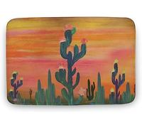 Alfombrilla De Baño Flower De Cactus Atardecer En El Desierto Cactus Alfombra Baño Lavable A Máquina Personalizado Alfombra Interior, para Bañera, Salon, Pasillo, 40x60cm