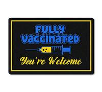 Alfombrilla De Baño Fully Vaccinated You'Re Welcome Doormats Impermeable Felpudo Atrapar Suciedad Estera De Entrada para Pasillo Dormitorio Cocina 40X60 CM