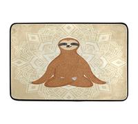Alfombrilla De Baño Funny Yoga Lotus Relaxing Mandala Alfombra Entrada Absorbente Estera De Entrada Impermeable Felpudo por Dormitorio Cocina Puerta 40X60 CM
