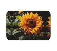 Alfombrilla De Baño Girasol Amarillo sobre Un Fondo Felpudo Exterior Modernas Alfombra Baño Antideslizante Alfombra para Ducha, para Ducha, Dormitorio, 60x40cm