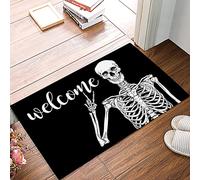 Alfombrilla De Baño Halloween Victory Skeletonl Felpudo Impermeable Estera De Entrada Lavable Doormats para Pasillo Puerta Exterior Cocina 40X60 CM