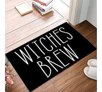 Alfombrilla De Baño Halloween Witch Word Theme Alfombra Entrada Atrapar Suciedad Estera De Entrada Absorbente Felpudo para Entrada Casa Cocina Dormitorio 40X60 CM