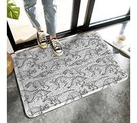 Alfombrilla De Baño Hand Drawn Dinosaur Pattern Felpudo Impermeable Estera De Entrada Lavable A Máquina Doormats para Interior Cocina Dormitorio 40X60 CM
