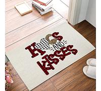 Alfombrilla De Baño Happy Day Hugs and Kisses Alfombra Entrada Impermeable Estera De Entrada Absorbente Doormats para Pasillo Cocina 40X60 CM