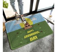 Alfombrilla De Baño Happy Groundhog Day Funny Groundhog Alfombra Entrada Cuidado Fácil Estera De Entrada Absorbente Doormats para Interior Cocina Dormitorio 40X60 CM