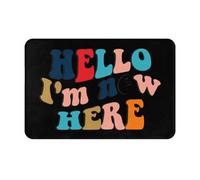 Alfombrilla De Baño Hola, Soy Nuevo Aquí Retro Alfombra Baño Lavable A Máquina Antideslizante Alfombra Limpia, para Puerta, Jardín, Dormitorio, 40x60cm