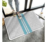 Alfombrilla De Baño Holiday Themed Blue Stripes Alfombra Entrada Cuidado Fácil Estera De Entrada Impermeable Felpudo por Interior Dormitorio Cocina 40X60 CM