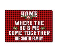 Alfombrilla De Baño Home Where The Ho & Me Come Together Funny Alfombra Entrada Lavable Doormats Impermeable Felpudo para Pasillo Cocina Entrada Casa 40X60 CM