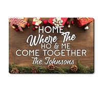 Alfombrilla De Baño Home Where The Ho & Me Come Together Funny Doormats Absorbente Felpudo Antideslizante Estera De Entrada para Cocina Dormitorio Puerta Exterior 40X60 CM