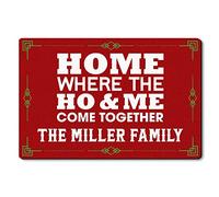 Alfombrilla De Baño Home Where The Ho & Me Come Together Funny Estera De Entrada Antideslizante Alfombra Entrada Atrapar Suciedad Felpudo para Cocina Pasillo 40X60 CM