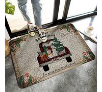Alfombrilla De Baño I'm Going Home For Christmas Red Plaid Truck Snowman Doormats Cuidado Fácil Alfombra Entrada Antideslizante Estera De Entrada por Interior Puerta Cocina 40X60 CM