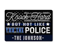 Alfombrilla De Baño Knock Hard But Not Like You The Police Funny Felpudo Impermeable Doormats Lavable Estera De Entrada para Puerta Exterior Entrada Casa Pasillo 40X60 CM