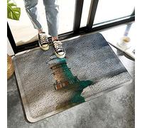 Alfombrilla De Baño Lighthouse In Roaring Waves Doormats Lavable A Máquina Felpudo Absorbente Estera De Entrada para Puerta Interior Cocina 40X60 CM
