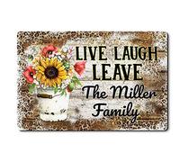 Alfombrilla De Baño Live Laugh Leave Felpudo Antideslizante Estera De Entrada Atrapar Suciedad Alfombra Entrada para Puerta Exterior Dormitorio Cocina 40X60 CM
