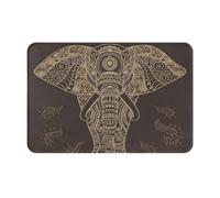 Alfombrilla De Baño Mandala, Éléphant, Animaux Colorés, Aura, Ayurvéda Felpudo Exterior Lavable A Máquina Modernas Alfombra Interior, para Jardín, Terraza, Bañera, 40x60cm