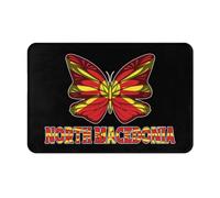 Alfombrilla De Baño Mariposa Macedonia del Norte Bandera De Macedonia del Norte Felpudo Exterior Microfibra Absorbente Alfombra Limpia, para Bañera, Pasillo, Jardín, 40x60cm