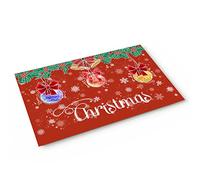 Alfombrilla De Baño Merry Christmas Ball Snowflake Felpudo Impermeable Alfombra Entrada Absorbente Estera De Entrada para Pasillo Cocina 40X60 CM
