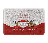 Alfombrilla De Baño Merry Christmas Peeking Moose Santa Claus Alfombra Entrada Impermeable Estera De Entrada Absorbente Doormats por Dormitorio Entrada Casa Pasillo 40X60 CM