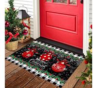 Alfombrilla De Baño Merry Christmas Red Ball Doormats Antideslizante Felpudo Lavable Estera De Entrada para Pasillo Entrada Casa Puerta Exterior 40X60 CM