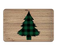 Alfombrilla De Baño Merry Xmas Wood Rustic Christmas Tree Alfombra Entrada Atrapar Suciedad Estera De Entrada Antideslizante Felpudo Exterior por Dormitorio Cocina Puerta Exterior 40X60 CM